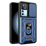 For Xiaomi 12T Pro 5G Phone Case Hands-free Ring Holder Kickstand PC + TPU Protective Back Cover with Slide Camera Protector