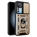 For Xiaomi 12T Pro 5G Phone Case Hands-free Ring Holder Kickstand PC + TPU Protective Back Cover with Slide Camera Protector