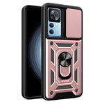 For Xiaomi 12T Pro 5G Phone Case Hands-free Ring Holder Kickstand PC + TPU Protective Back Cover with Slide Camera Protector