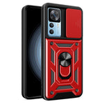 For Xiaomi 12T Pro 5G Phone Case Hands-free Ring Holder Kickstand PC + TPU Protective Back Cover with Slide Camera Protector