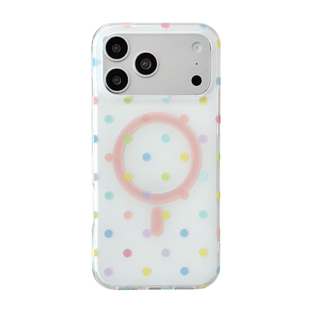 For iPhone 17 Pro Case Polka Dot Pattern TPU + PC Phone Cover Compatible with MagSafe