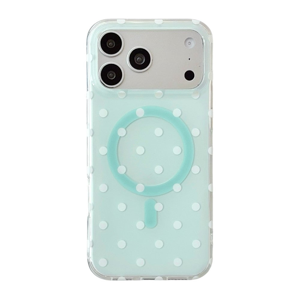 Til iPhone 17 Pro cover Prikket mønster TPU + PC telefoncover Kompatibel med MagSafe