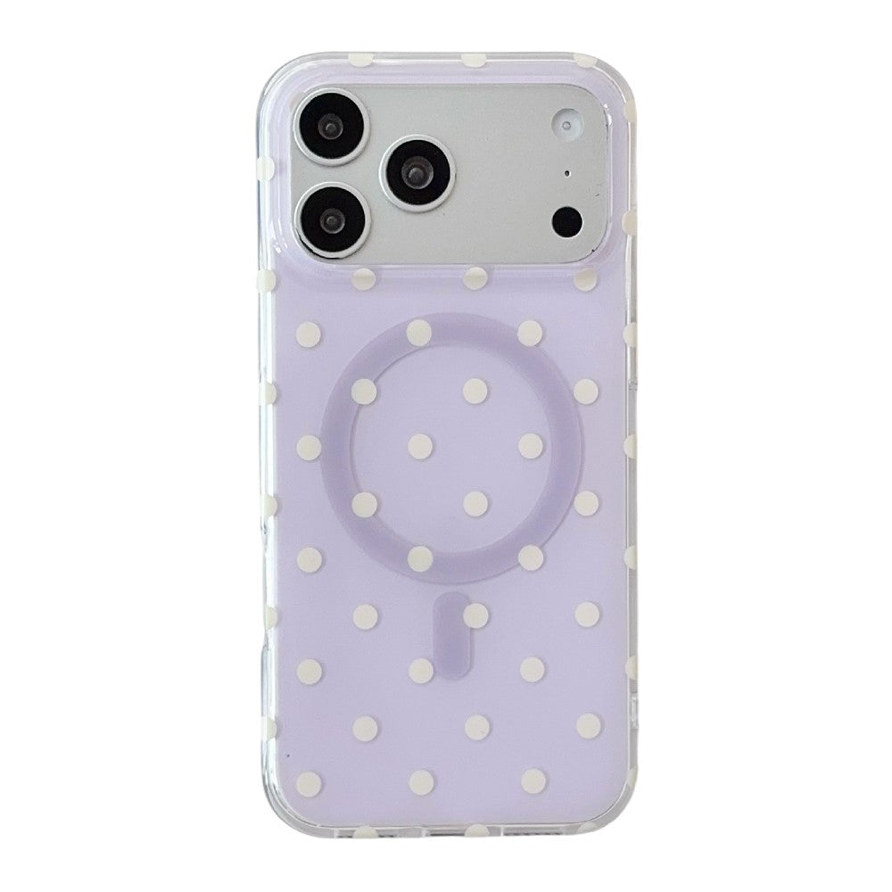 For iPhone 17 Pro Case Polka Dot Pattern TPU + PC Phone Cover Compatible with MagSafe