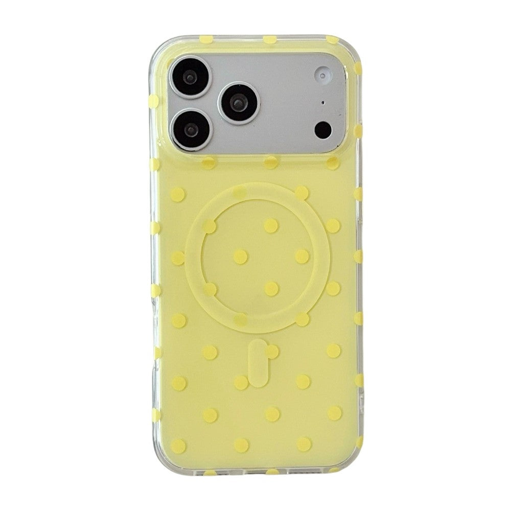 For iPhone 17 Pro Case Polka Dot Pattern TPU + PC Phone Cover Compatible with MagSafe