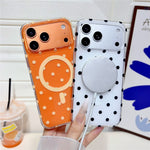 For iPhone 17 Pro Max Case Polka Dot Pattern TPU + PC Phone Cover Compatible with MagSafe
