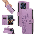 For Motorola Moto G37 5G / Motorola Moto G47 5G / Motorola Moto G37 Power 5G PU Leather Cases Flower Pattern Wallet Stand Phone Cover with Strap