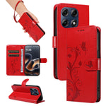 For Motorola Moto G37 5G / Motorola Moto G47 5G / Motorola Moto G37 Power 5G PU Leather Cases Flower Pattern Wallet Stand Phone Cover with Strap