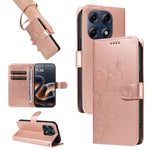 For Motorola Moto G37 5G / Motorola Moto G47 5G / Motorola Moto G37 Power 5G PU Leather Cases Flower Pattern Wallet Stand Phone Cover with Strap