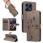 For Motorola Moto G37 5G / Motorola Moto G47 5G / Motorola Moto G37 Power 5G PU Leather Cases Flower Pattern Wallet Stand Phone Cover with Strap