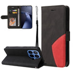 For Xiaomi 17T Leather Phone Case Stand Wallet with Bi-colour Splicing Design