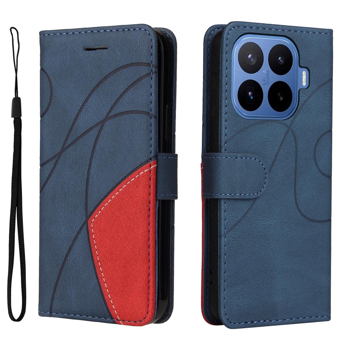 For Xiaomi 17T Leather Phone Case Stand Wallet with Bi-colour Splicing Design