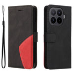 For Xiaomi 17T Pro Leather Phone Case Stand Wallet with Bi-colour Splicing Design