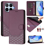 For Xiaomi 17T Case Imprinted Honeycomb RFID Blocking Leather Phone Cover with Strap