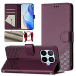 For Xiaomi 17T Case Imprinted Honeycomb RFID Blocking Leather Phone Cover with Strap