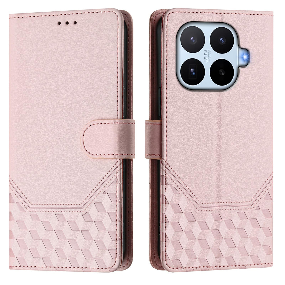 For Xiaomi 17T Case Imprinted Honeycomb RFID Blocking Leather Phone Cover with Strap