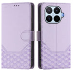 For Xiaomi 17T Case Imprinted Honeycomb RFID Blocking Leather Phone Cover with Strap