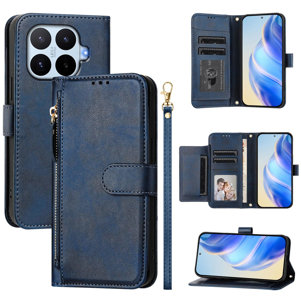 For Xiaomi 17T Pro Case Zipper Pocket Multiple Card Slots Leather Phone Cover