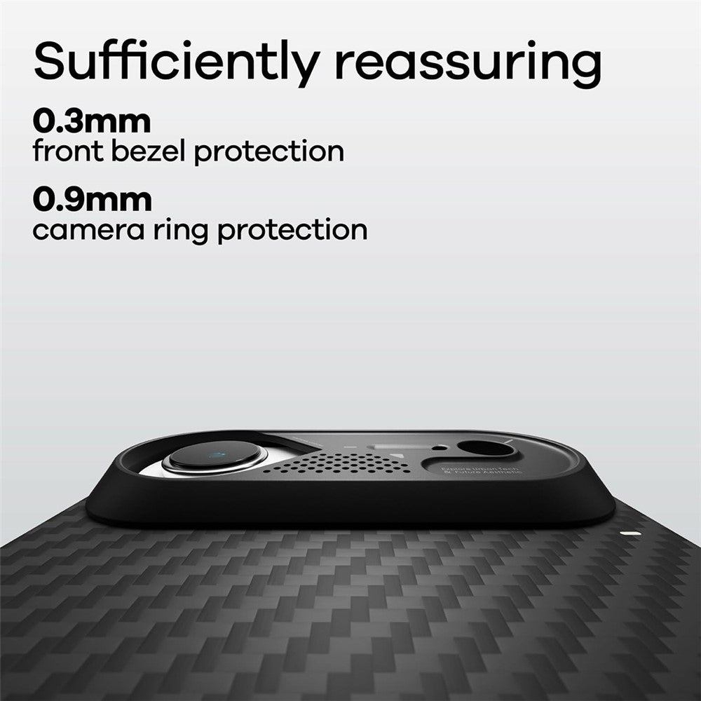 AULUMU For iPhone Air Aramid Fiber Case Ultra Thin Magnetic Phone Cover with Real-Time Temperature Monitoring