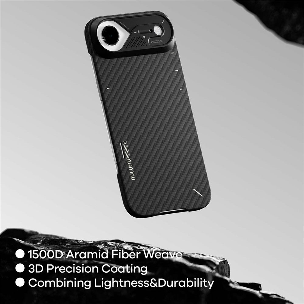 AULUMU For iPhone Air Aramid Fiber Case Ultra Thin Magnetic Phone Cover with Real-Time Temperature Monitoring
