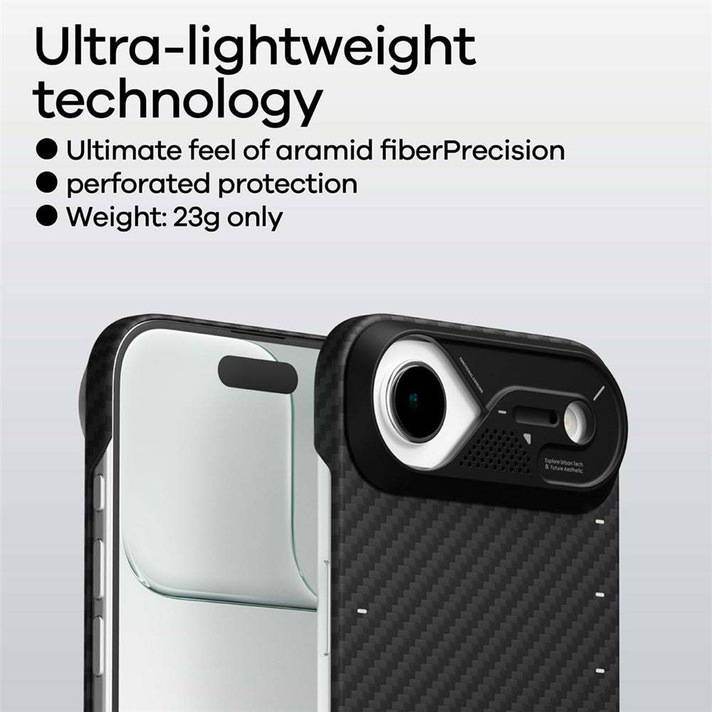 AULUMU For iPhone Air Aramid Fiber Case Ultra Thin Magnetic Phone Cover with Real-Time Temperature Monitoring