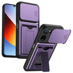 Xiaomi Redmi 15a 5G / A7 Pro 5G-skal, linsskydd, stativ, PC + TPU-mobilskal med korthållare