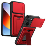 Xiaomi Redmi 15a 5G / A7 Pro 5G-skal, linsskydd, stativ, PC + TPU-mobilskal med korthållare