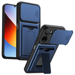 Xiaomi Redmi 15a 5G / A7 Pro 5G-skal, linsskydd, stativ, PC + TPU-mobilskal med korthållare