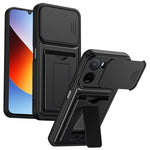 Xiaomi Redmi 15a 5G / A7 Pro 5G-skal, linsskydd, stativ, PC + TPU-mobilskal med korthållare