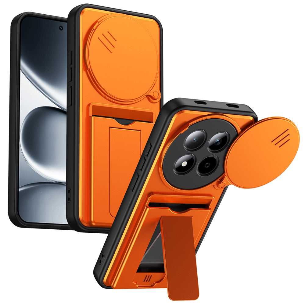 Phone Case for Xiaomi Redmi Note 15 5G (Global) / Note 15 4G (Global) / Poco M8 5G Lens Protection Kickstand PC + TPU Back Cover with Card Holder