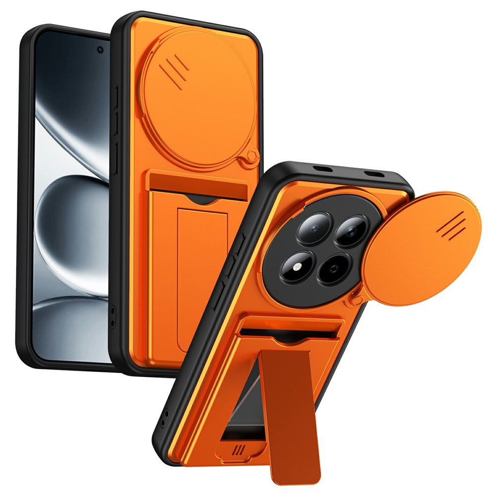 For Xiaomi Redmi Note 15 Pro 4G (Global) Case Lens Protection Kickstand PC + TPU Phone Cover with Card Holder