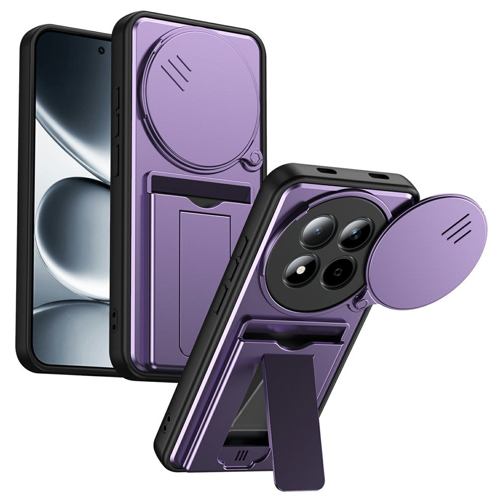 For Xiaomi Redmi Note 15 Pro 4G (Global) Case Lens Protection Kickstand PC + TPU Phone Cover with Card Holder