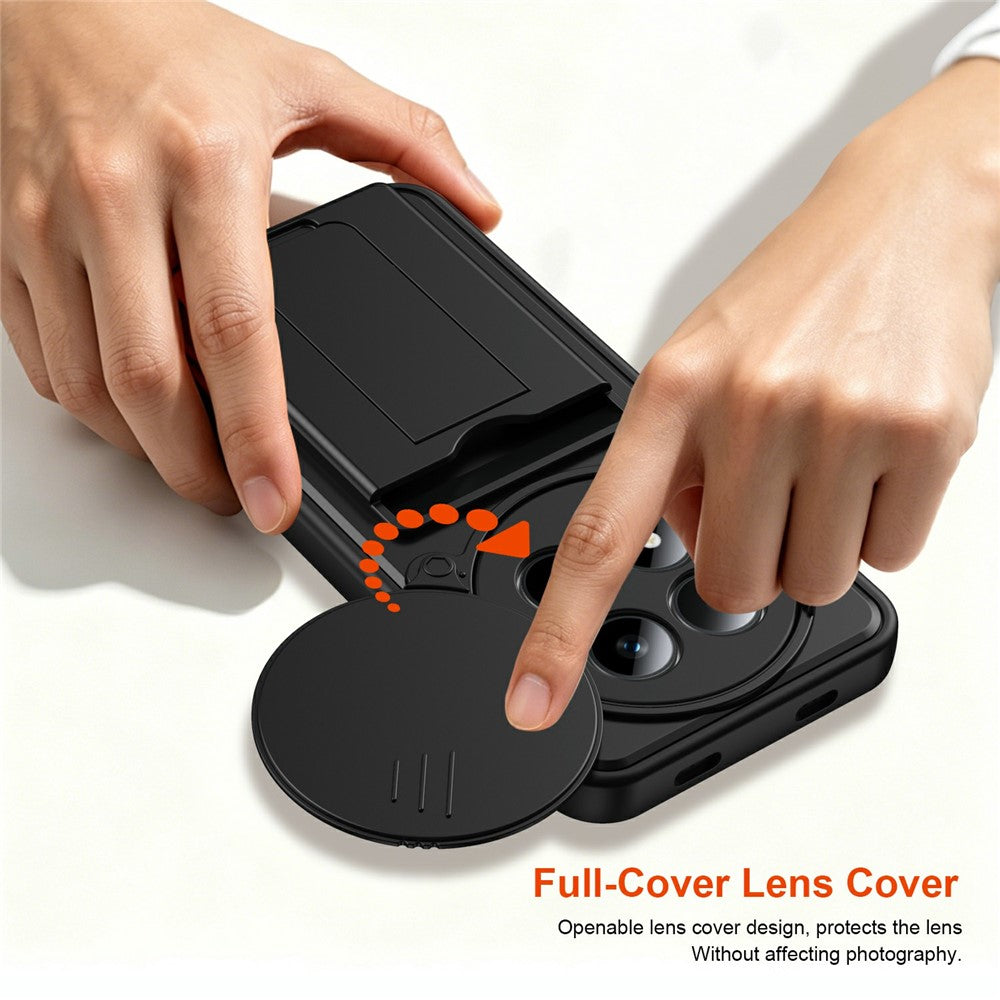 For Xiaomi Redmi Note 15 Pro 5G (Global) Case Lens Protection Kickstand PC + TPU Phone Cover with Card Holder