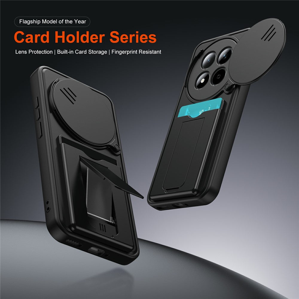 For Xiaomi Redmi Note 15 Pro+ 5G (Global) / Poco M8 Pro 5G Case Lens Protection Kickstand PC + TPU Phone Cover with Card Holder