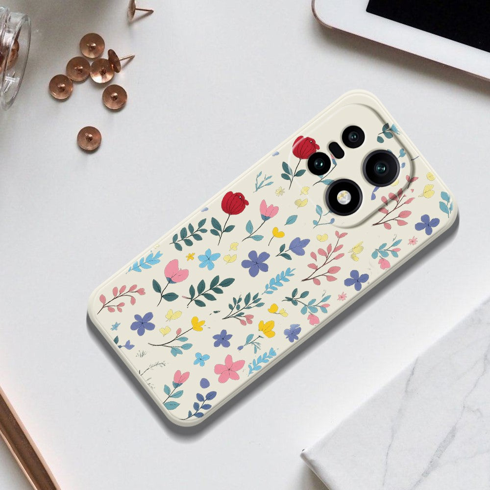 For OnePlus 15 5G Case Colorful Flower Branches Pattern Printing Straight Edge TPU Phone Back Cover