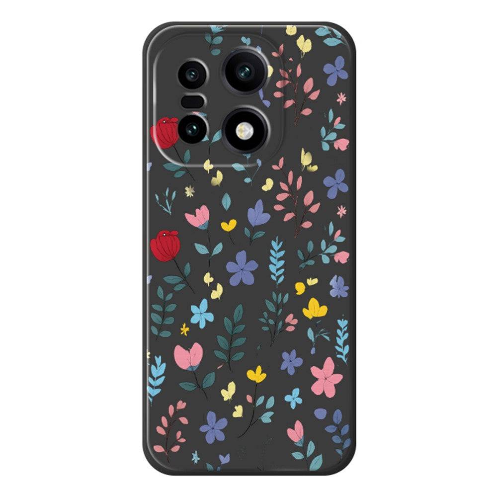 For OnePlus 15 5G Case Colorful Flower Branches Pattern Printing Straight Edge TPU Phone Back Cover