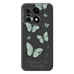 OnePlus 15 5G-skal, grönt fjärilsmönster, tryck, rak kant, TPU-mobilbaksida