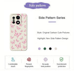 OnePlus 15 5G-skal med rosa fjärilsmönster och rak kant i TPU-fodral