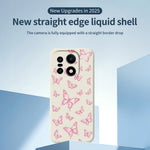 OnePlus 15 5G-skal med rosa fjärilsmönster och rak kant i TPU-fodral