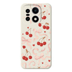 For OnePlus 15 5G Case Big Bow Cherry Pattern Printing Straight Edge TPU Phone Back Cover