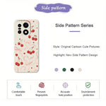For OnePlus 15 5G Case Big Bow Cherry Pattern Printing Straight Edge TPU Phone Back Cover