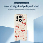 For OnePlus 15 5G Case Big Bow Cherry Pattern Printing Straight Edge TPU Phone Back Cover