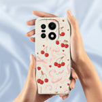 For OnePlus 15 5G Case Big Bow Cherry Pattern Printing Straight Edge TPU Phone Back Cover