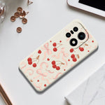 For OnePlus 15 5G Case Big Bow Cherry Pattern Printing Straight Edge TPU Phone Back Cover