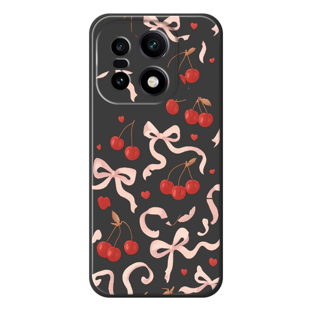 For OnePlus 15 5G Case Big Bow Cherry Pattern Printing Straight Edge TPU Phone Back Cover