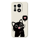For OnePlus 15 5G Case Love Black Cat Pattern Printing Straight Edge TPU Phone Back Cover