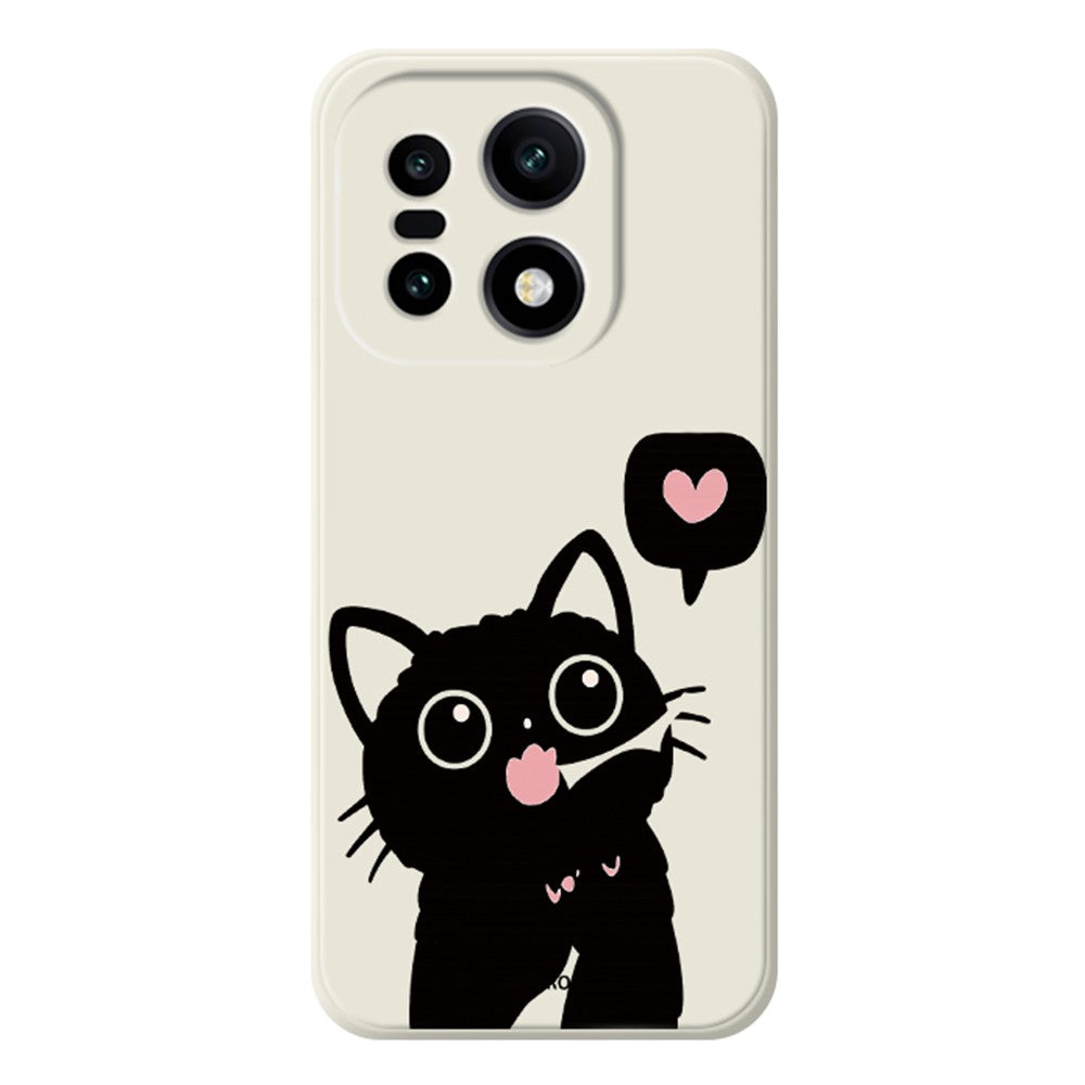 For OnePlus 15 5G Case Love Black Cat Pattern Printing Straight Edge TPU Phone Back Cover