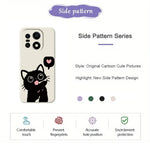 For OnePlus 15 5G Case Love Black Cat Pattern Printing Straight Edge TPU Phone Back Cover