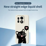 For OnePlus 15 5G Case Love Black Cat Pattern Printing Straight Edge TPU Phone Back Cover