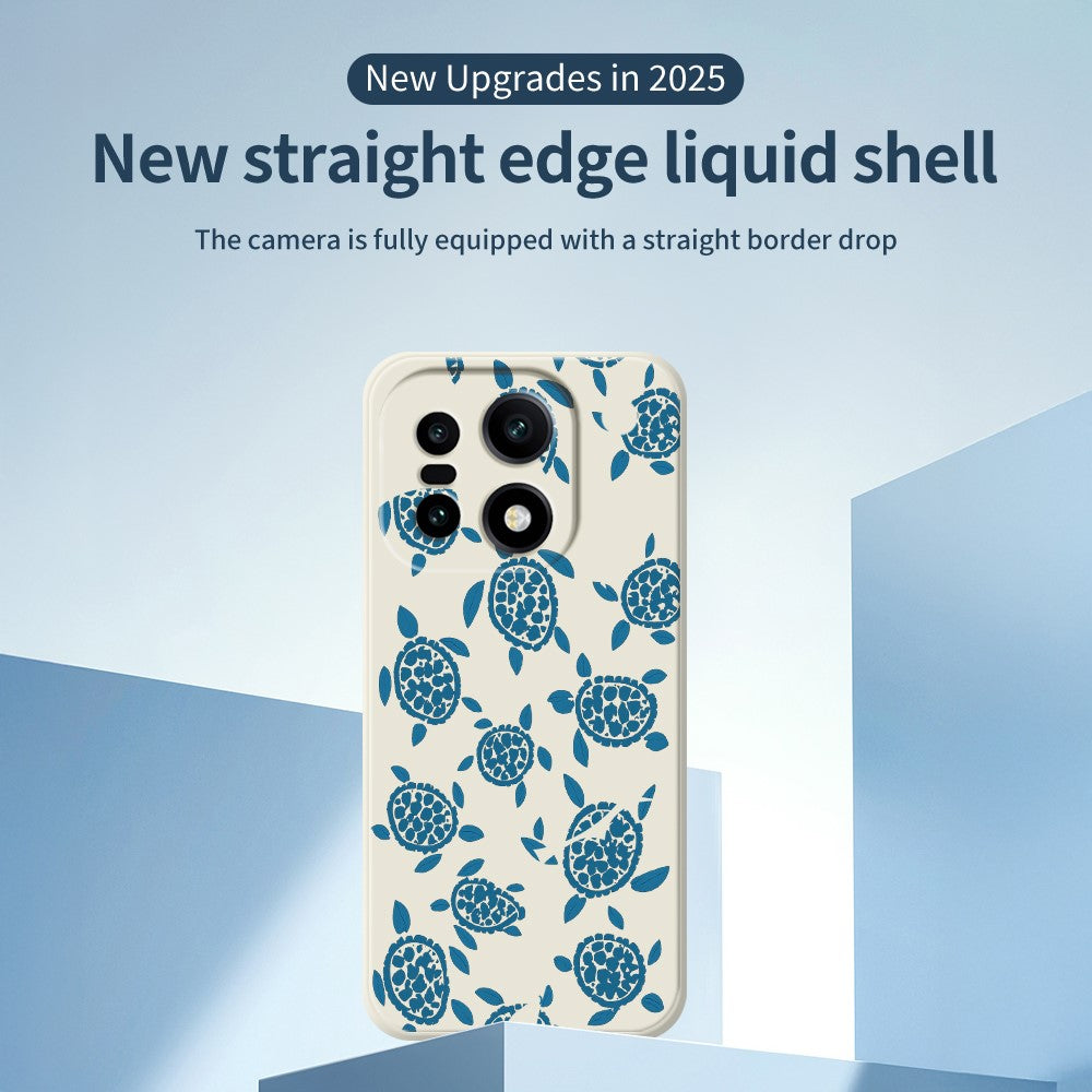 For OnePlus 15 5G Case Blue Turtle Pattern Printing Straight Edge TPU Phone Back Cover
