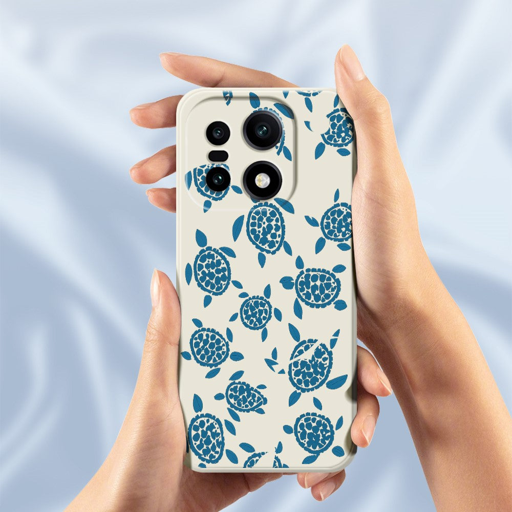 For OnePlus 15 5G Case Blue Turtle Pattern Printing Straight Edge TPU Phone Back Cover